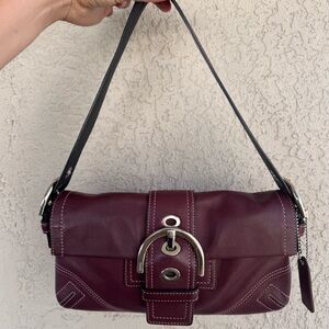Coach Burgundy/Bordeaux Y2K Soho Flap Bag